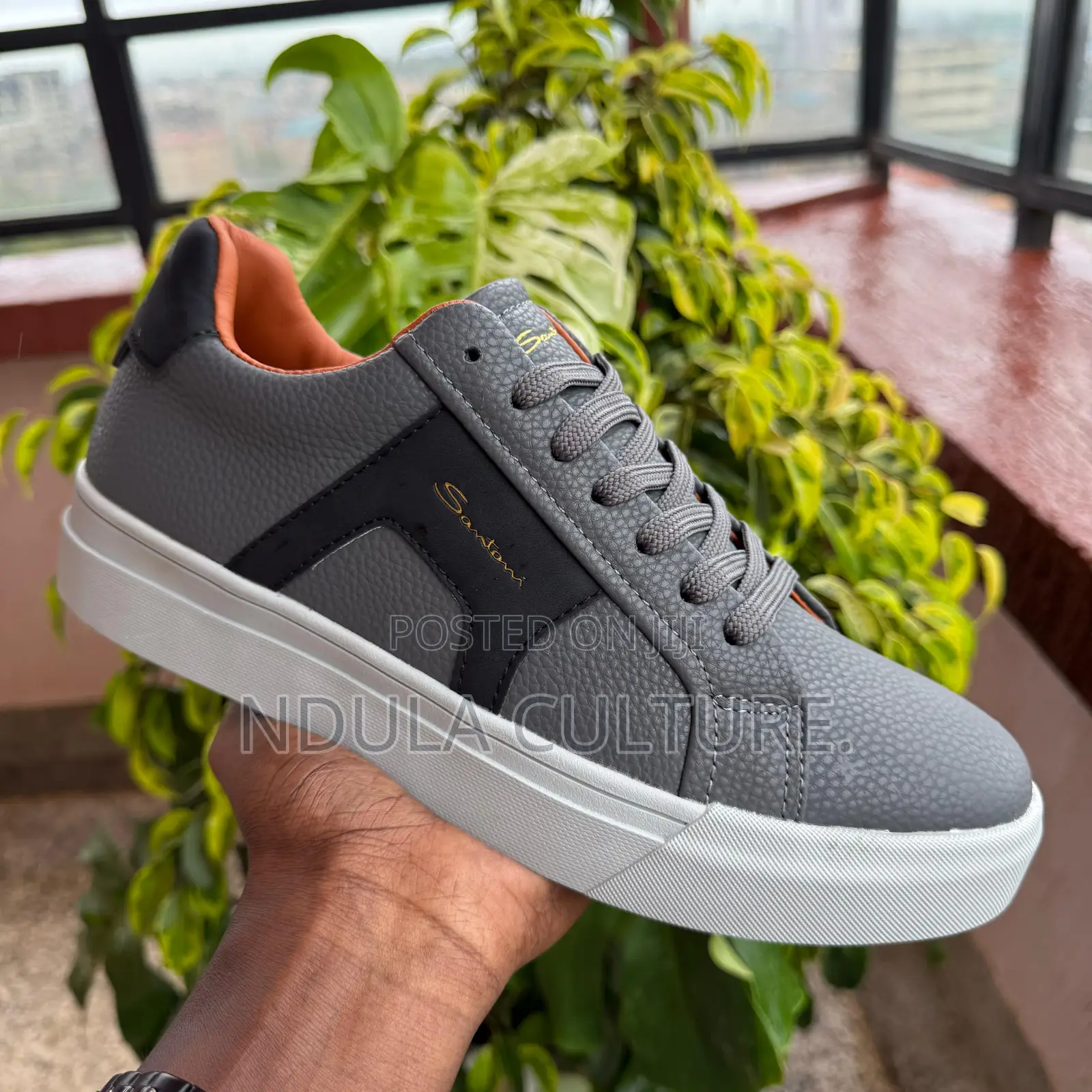 Santoni Pebbled Leather Smart Casuals