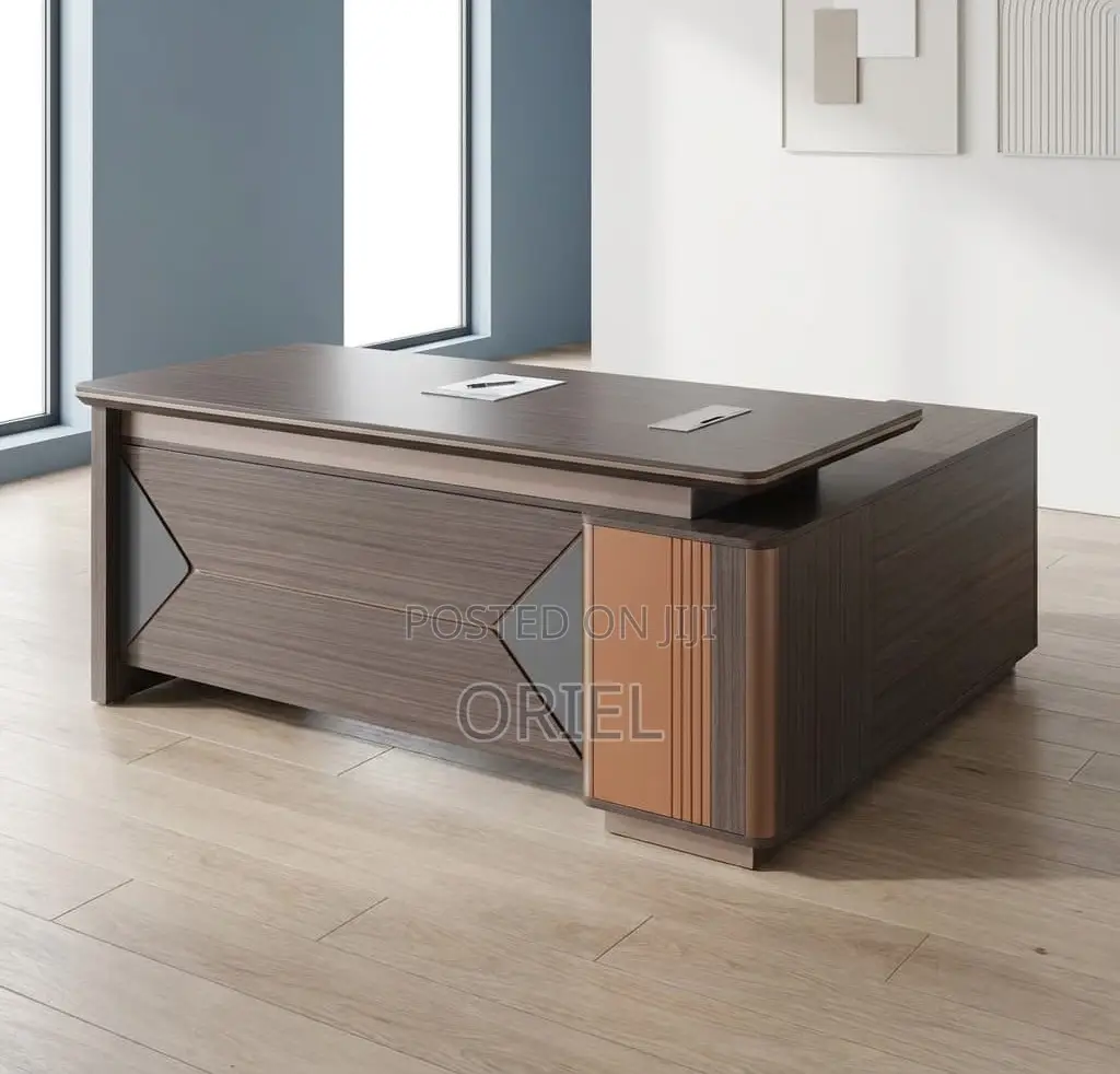 Office Desk : 1.6m Grey Oak Modern Desk
