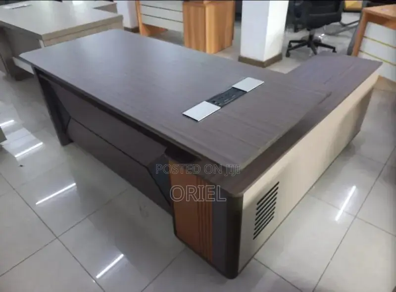 Office Desk : 1.6m Grey Oak Modern Desk