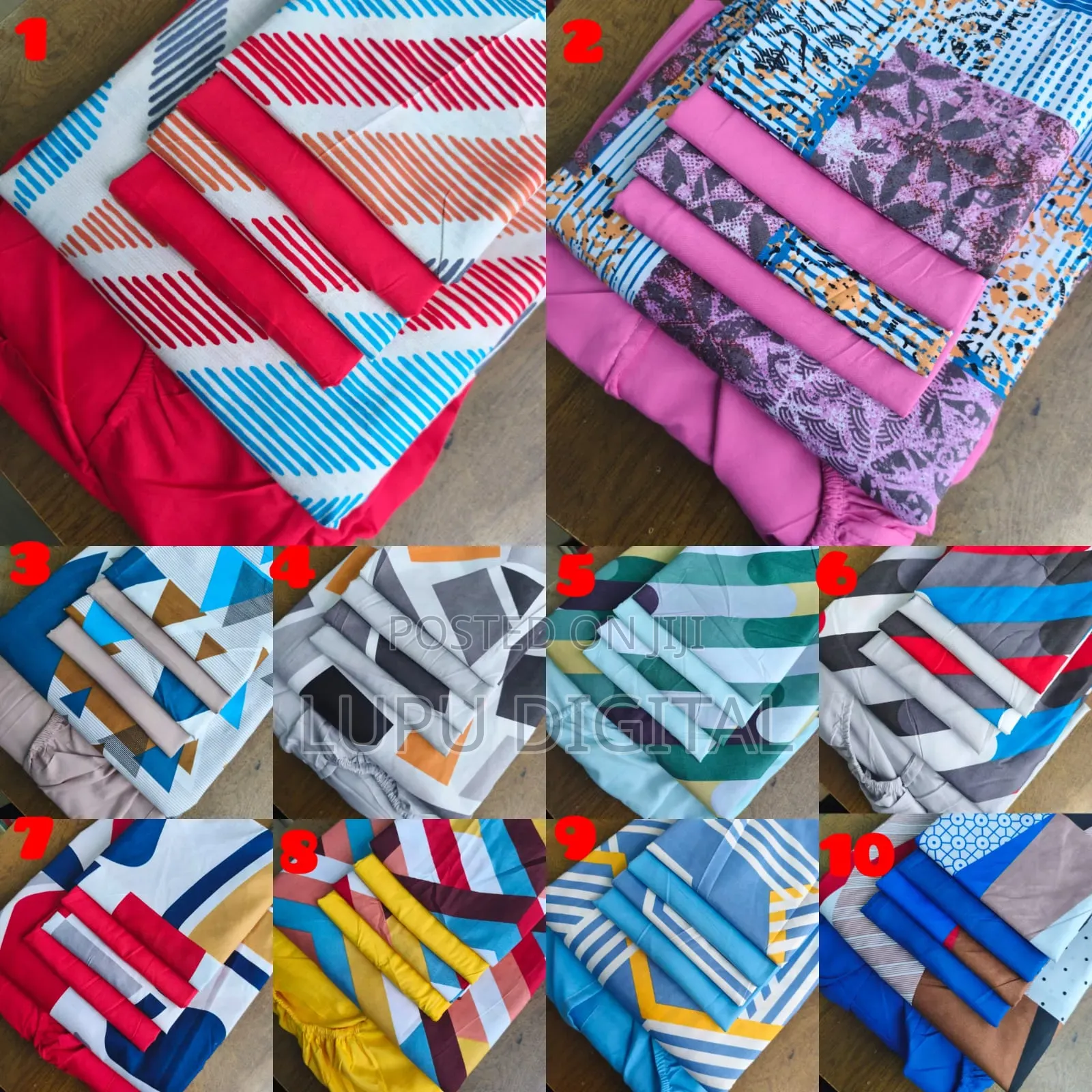 7*8 1 Fitted Bedsheets,1 Flat and 4 Pillow Cases