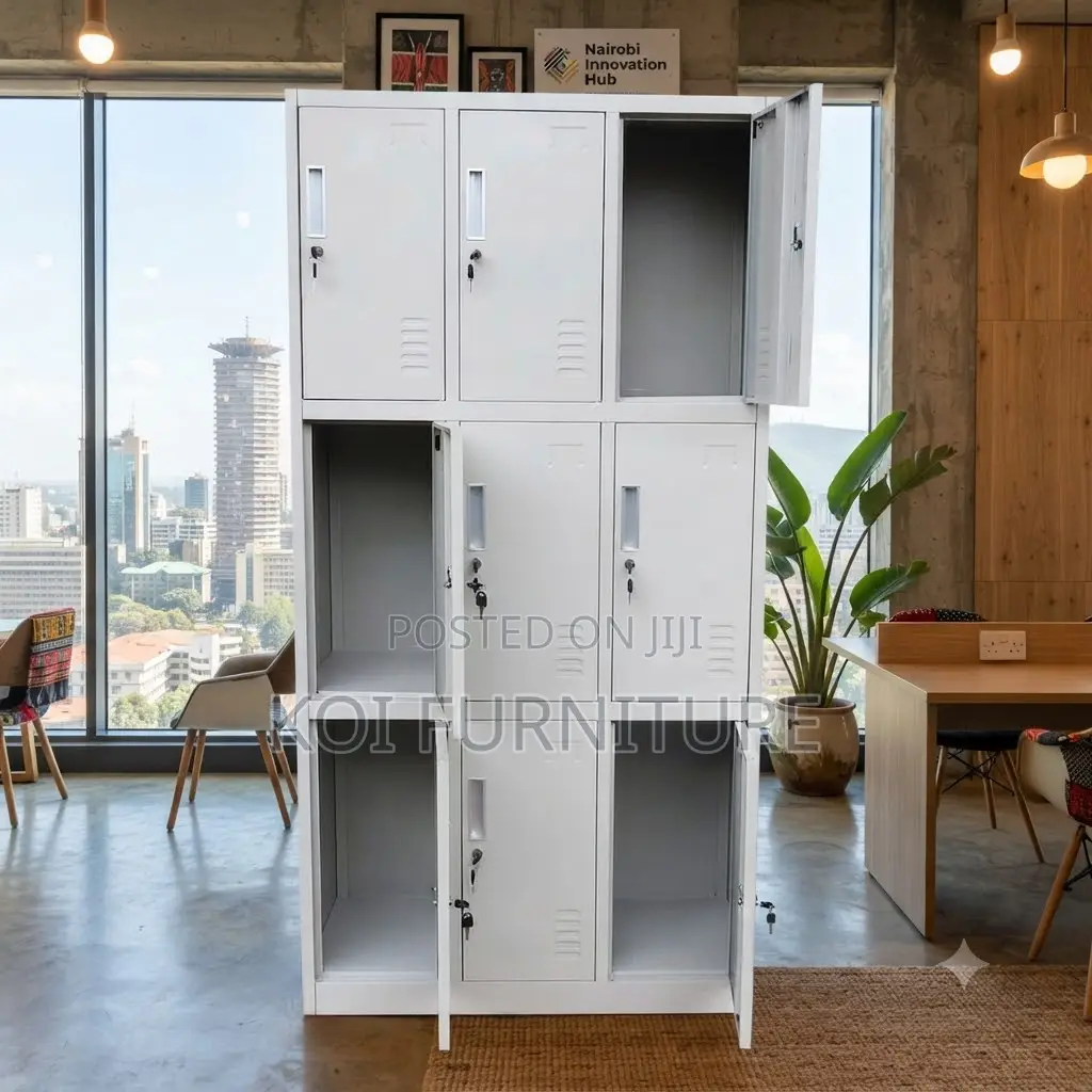 Office Cabinet; 6 Lockers Executive Gray Office Filing Cabinet