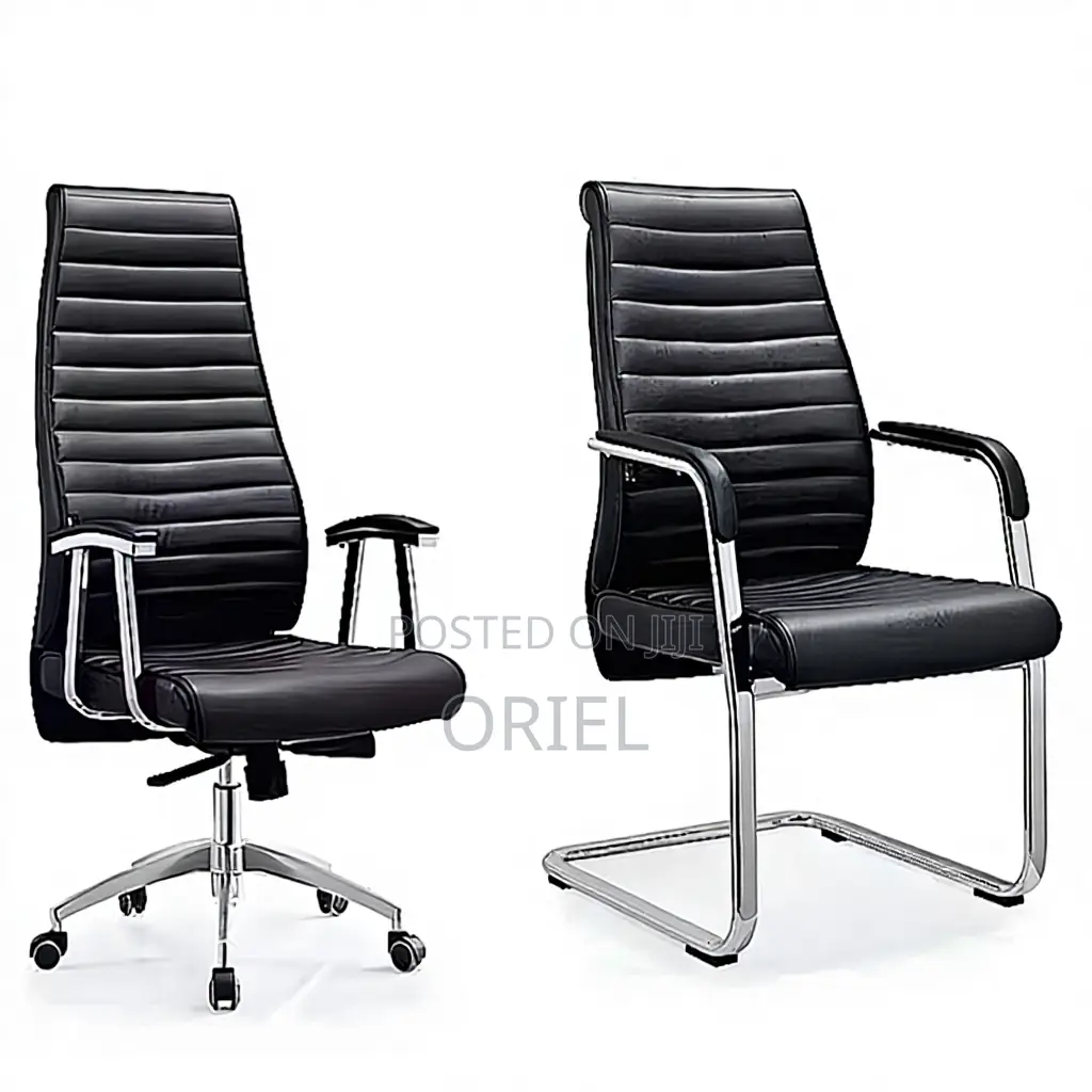 Office Chair : Black Executive High-Back Swivel Chair