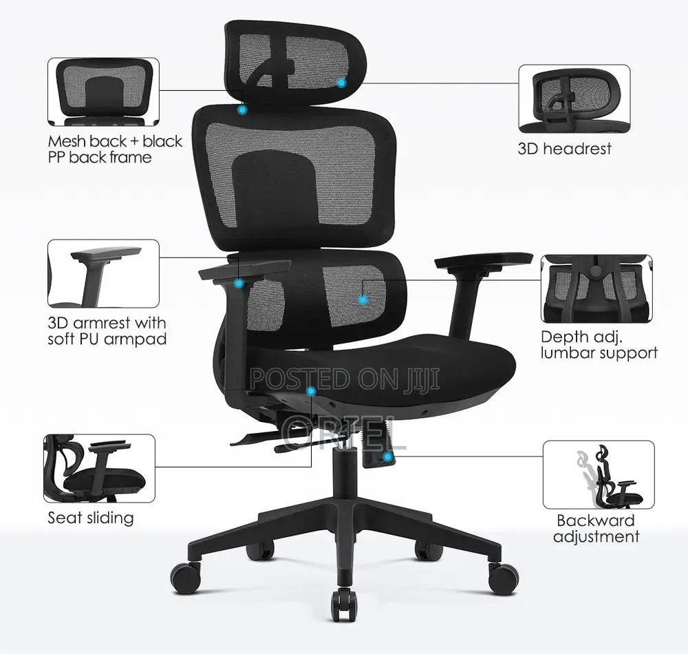 Office Chair : Orthopedic Office Chair With Breathable Mesh Backrest