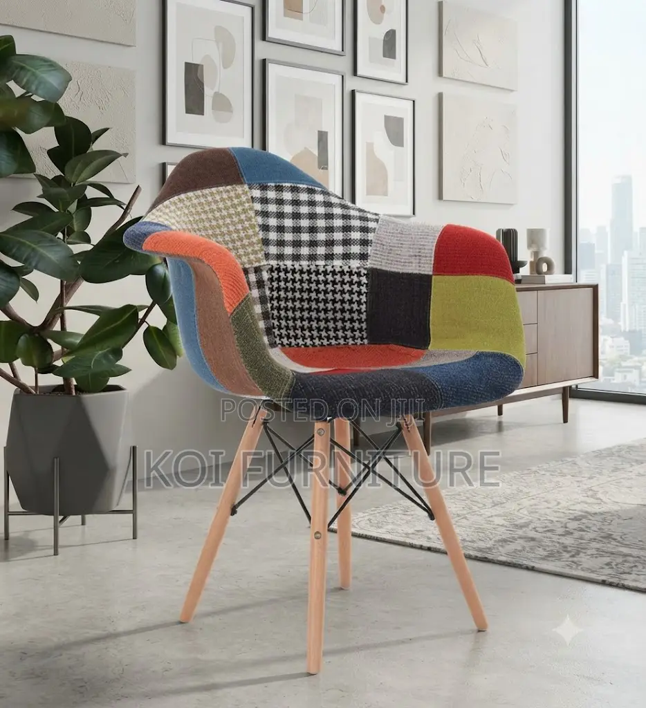 Dining Chairs; Multicolored Modern Eames Dining Chairs