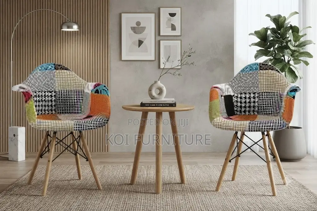 Dining Chairs; Multicolored Modern Eames Dining Chairs