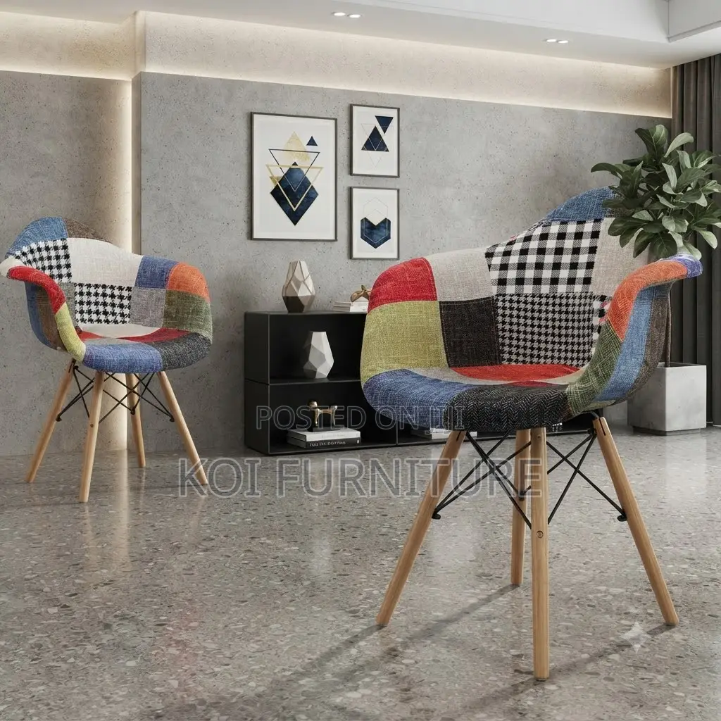 Dining Chairs; Multicolored Modern Eames Dining Chairs