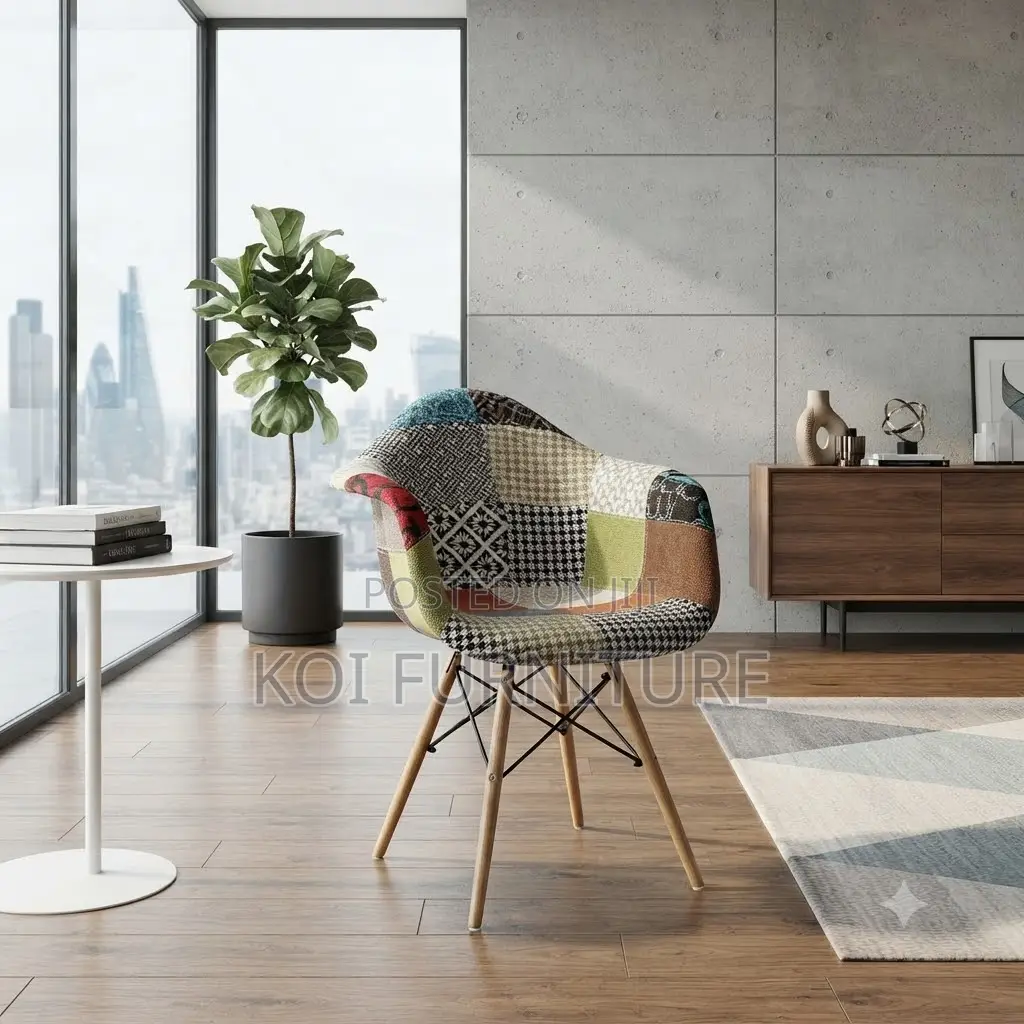 Dining Chairs; Multicolored Modern Eames Dining Chairs