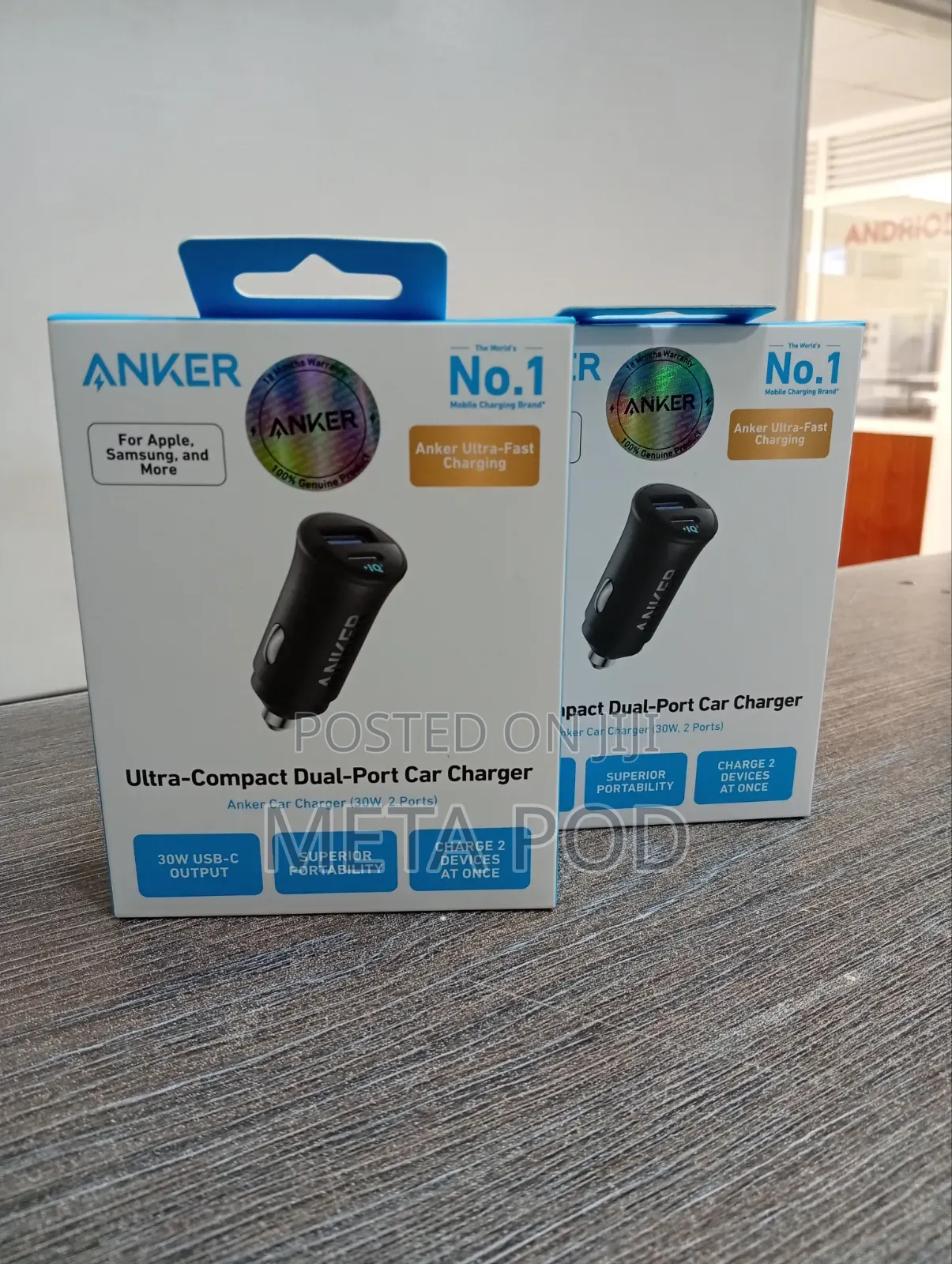 Anker 30w 2port USB-C Usba Car Charger
