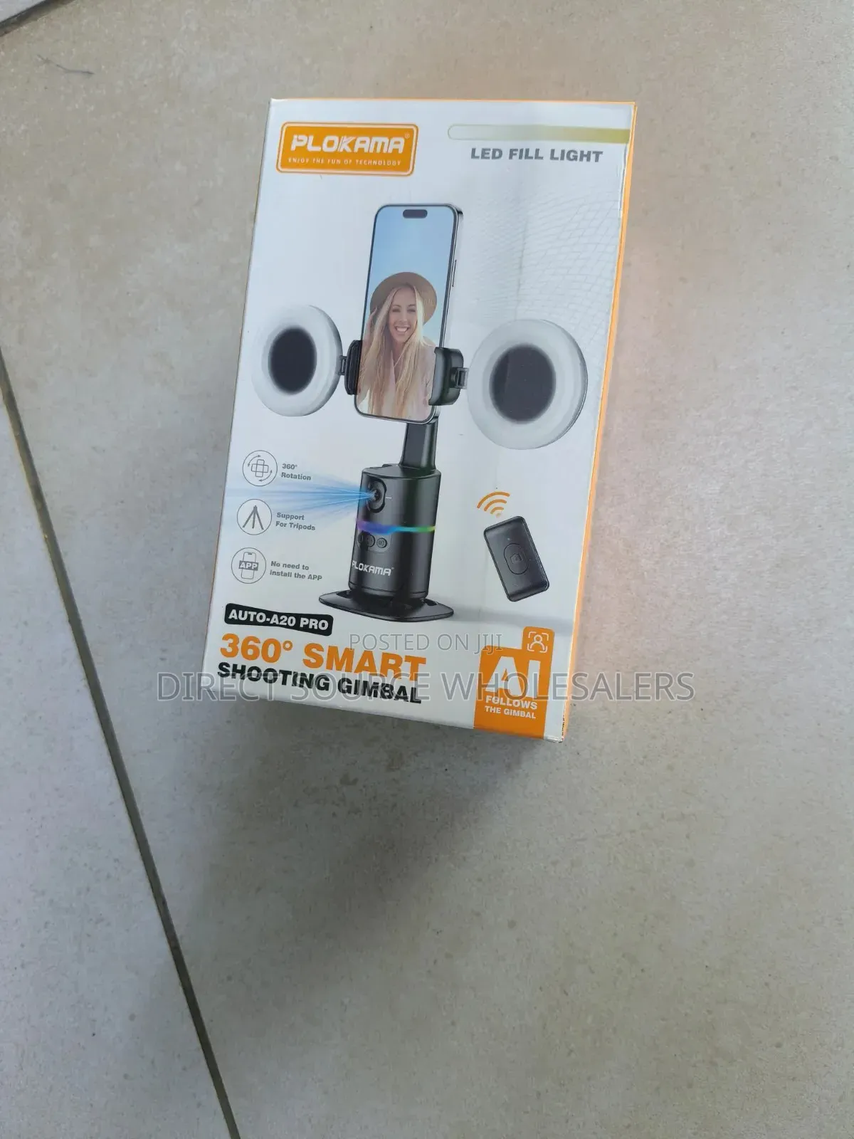 Plokama 360° Ai Shooting Gimbal With Led Selfie Light