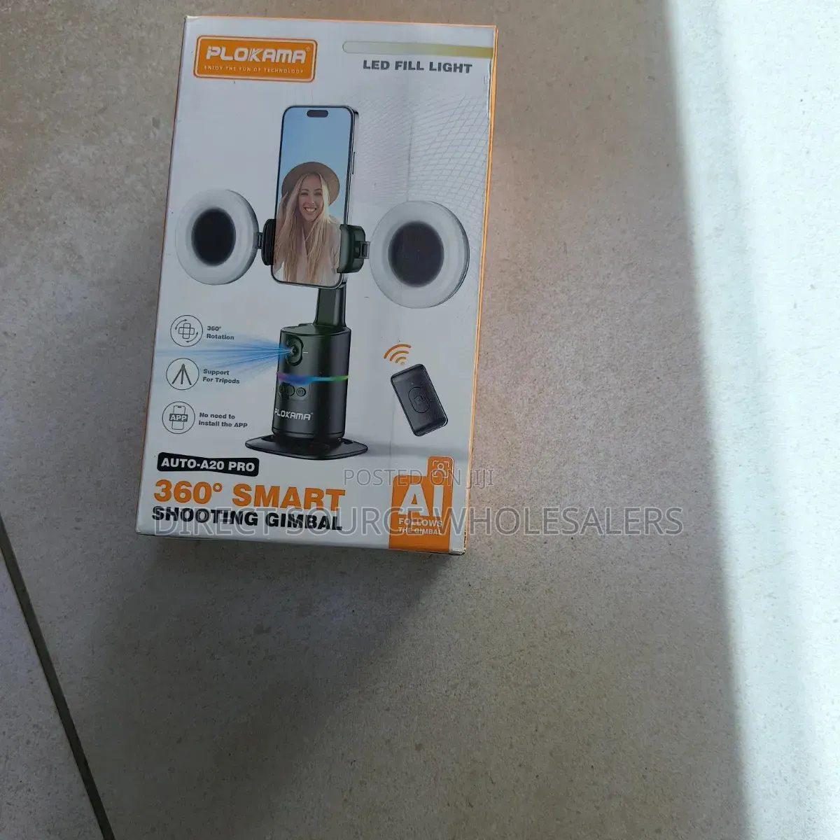 Plokama 360° Ai Shooting Gimbal With Led Selfie Light