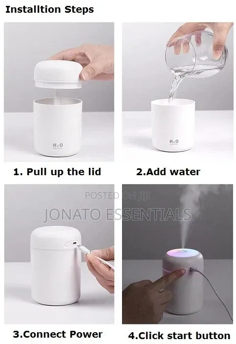 Portable Mini Humidifier USB LED Air Purifier Desk Office Bedroom
