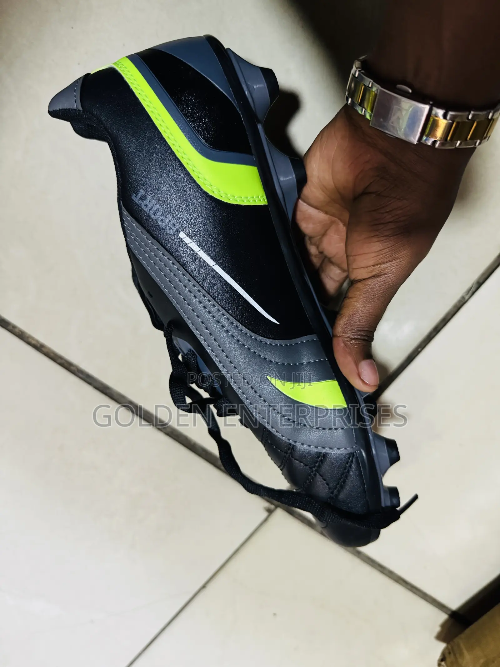 Black Green Football Cleats 36-45
