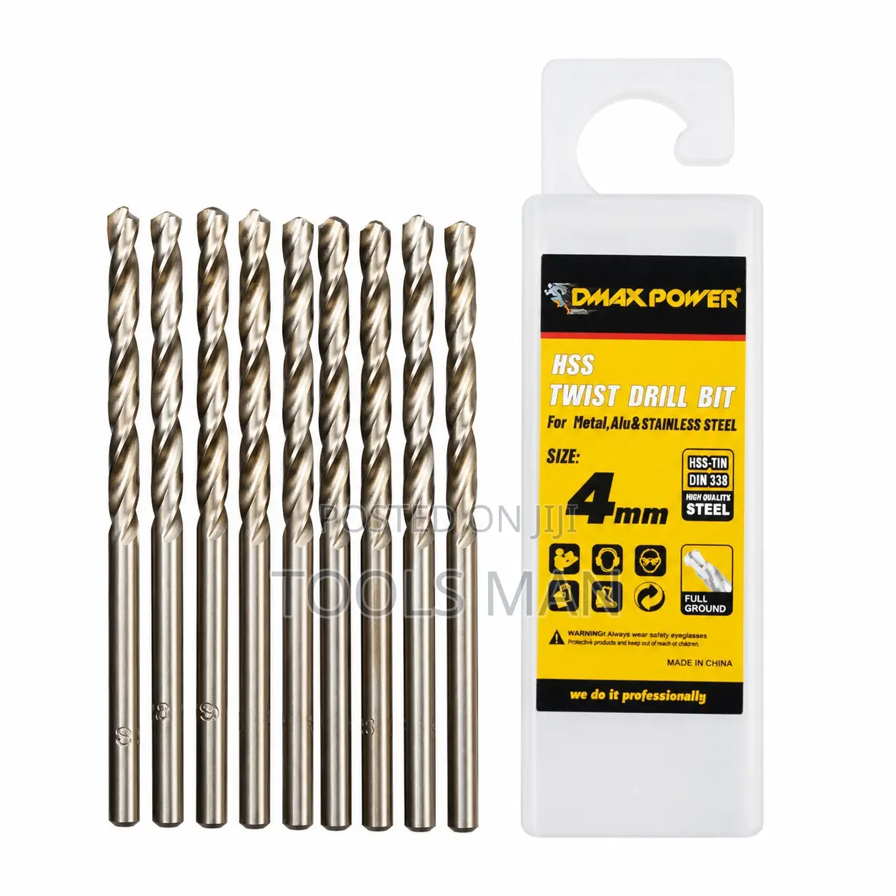 DMAX POWER 4mm HSS Twist Drill Bits-10 PCS Pack-Metal,Aluminum Steel