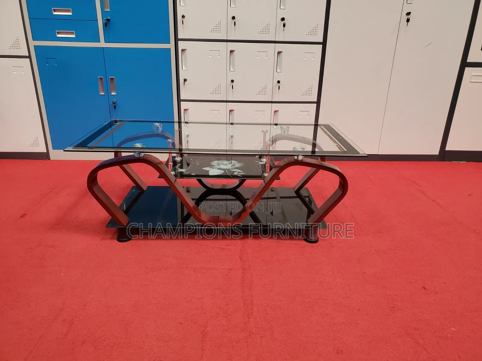 Glass and Wood Coffee Table