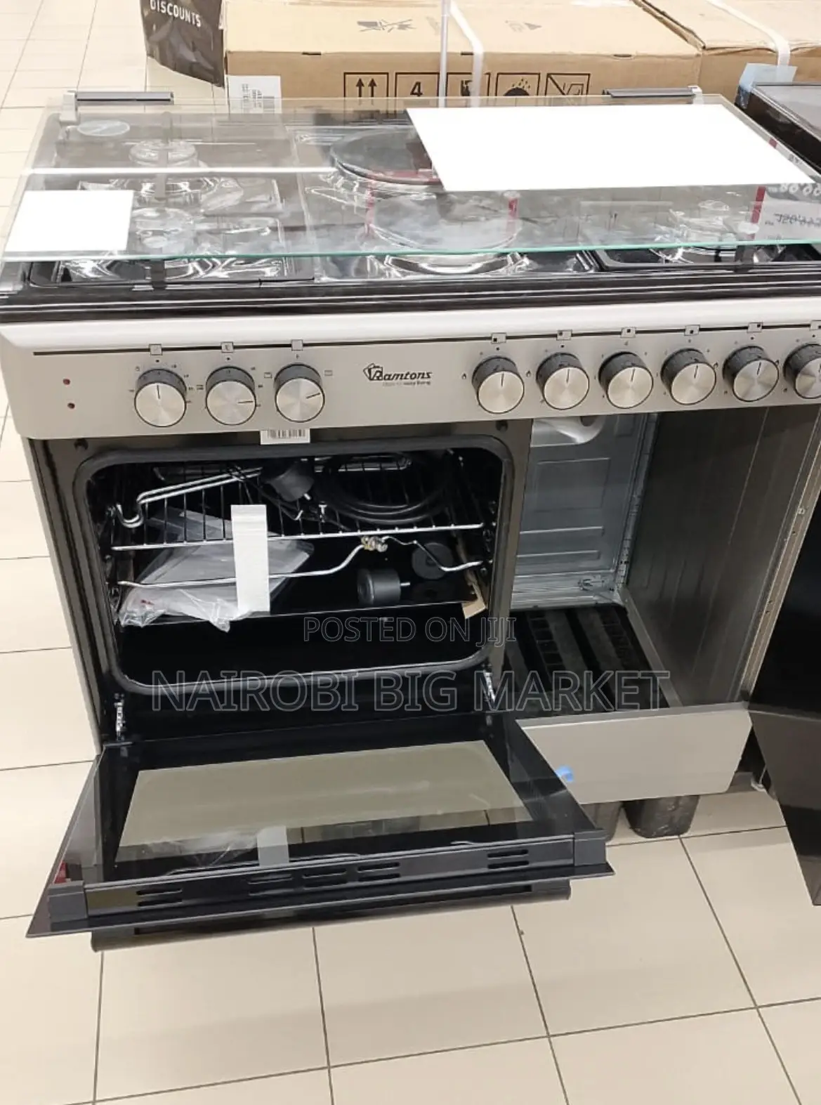 Ramtons 60*90 Stainless Steel Cooker (With Gas Compartment