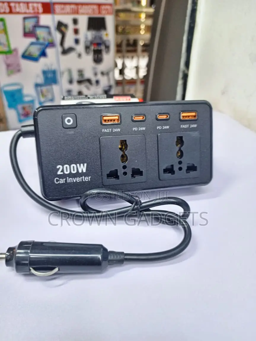 12v Car Power Inverter 220v AC USB Type-C Pd 24w