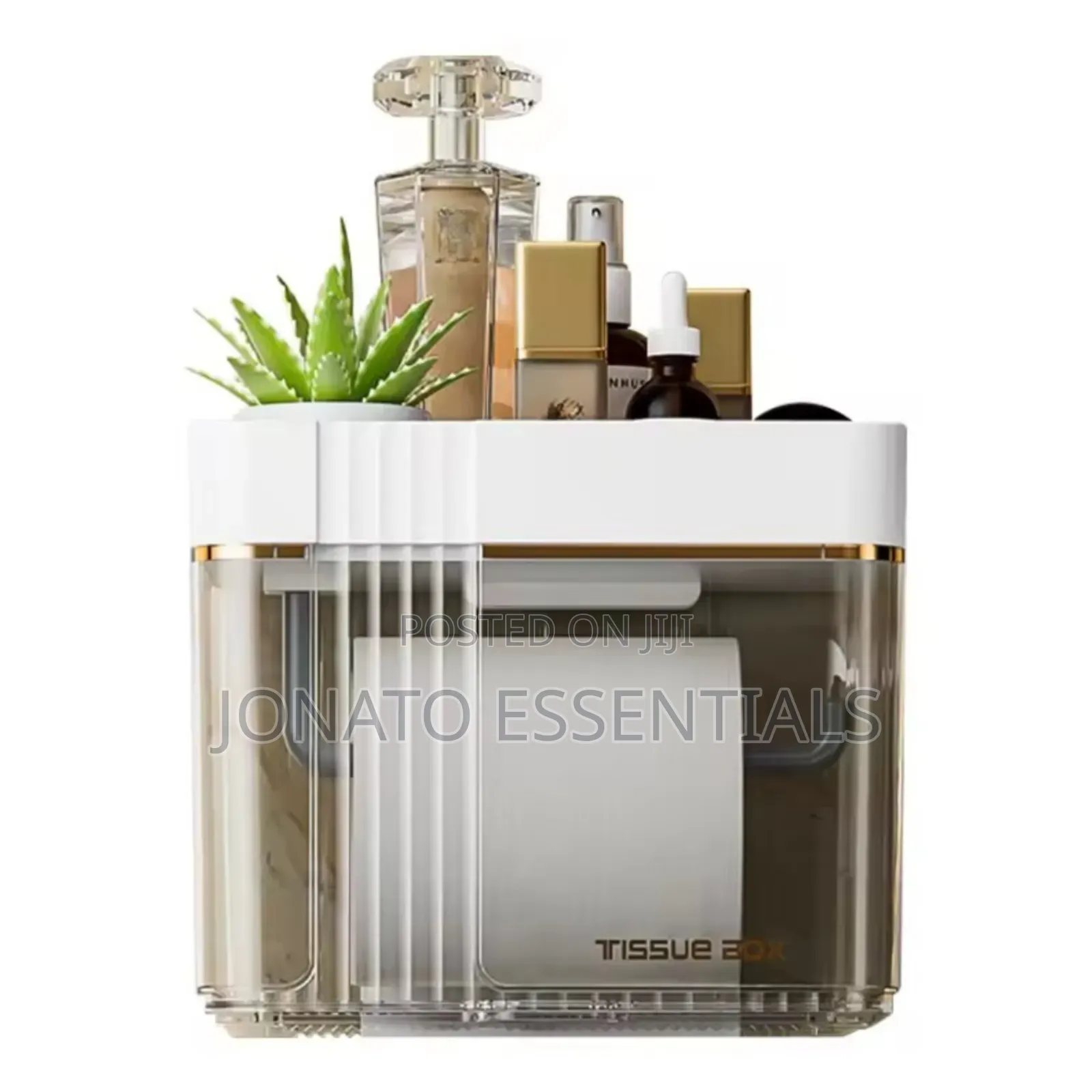 Premium Bathroom Tissue Box Holder With Storage Shelf Waterproof