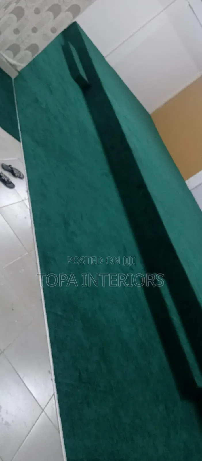 Thick Fluffy Green Church Wall to Wall Floor Carpets Installation