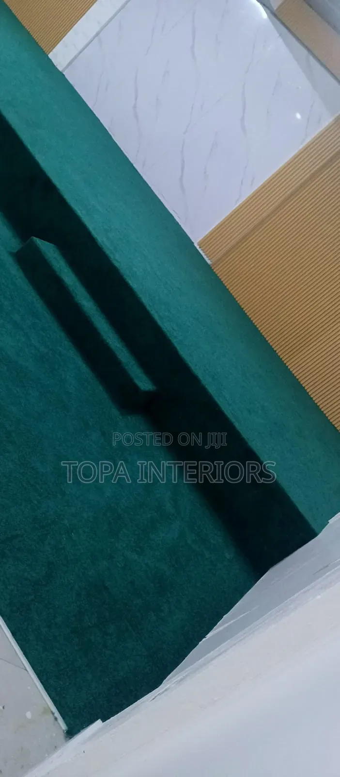 Thick Fluffy Green Church Wall to Wall Floor Carpets Installation