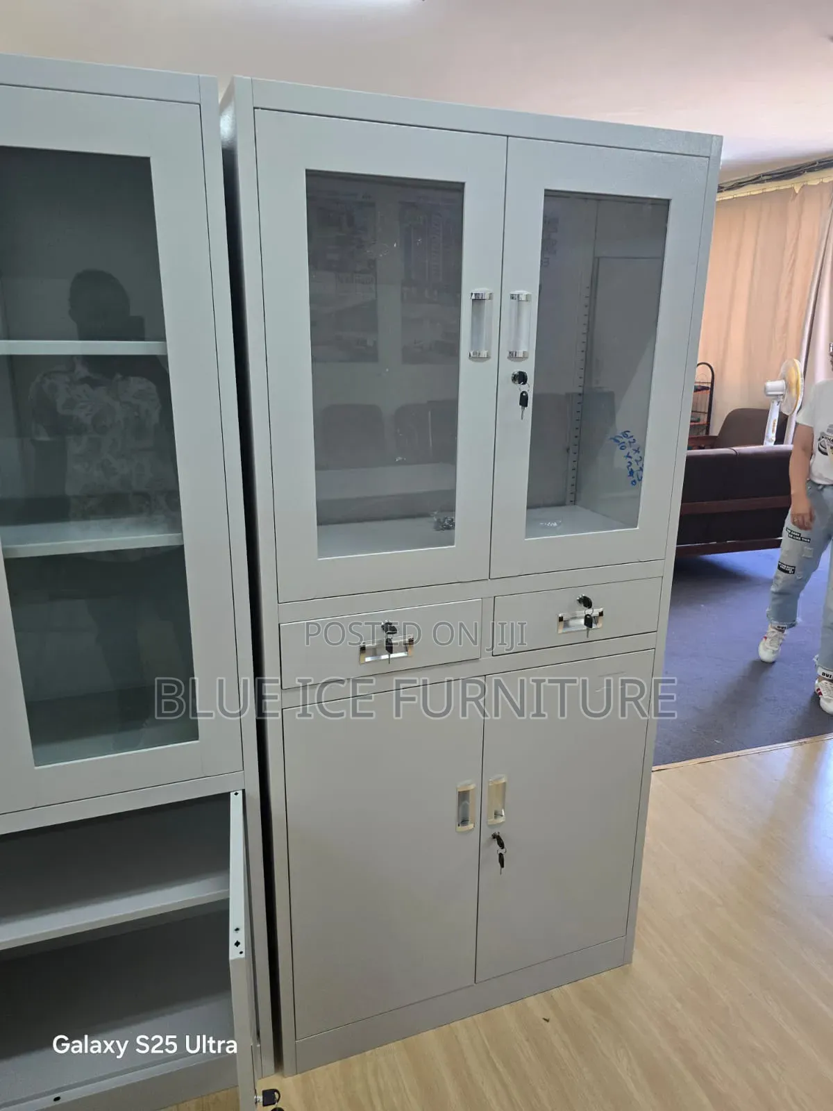 2Door Lockable Cabinet With 2 Lockable Storing Drawer