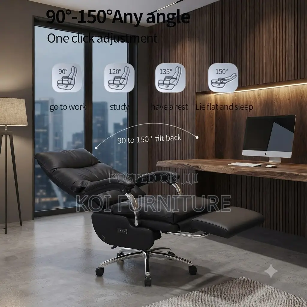 Office Chairs; Executive Leather Office Chair With Heavy Backrest