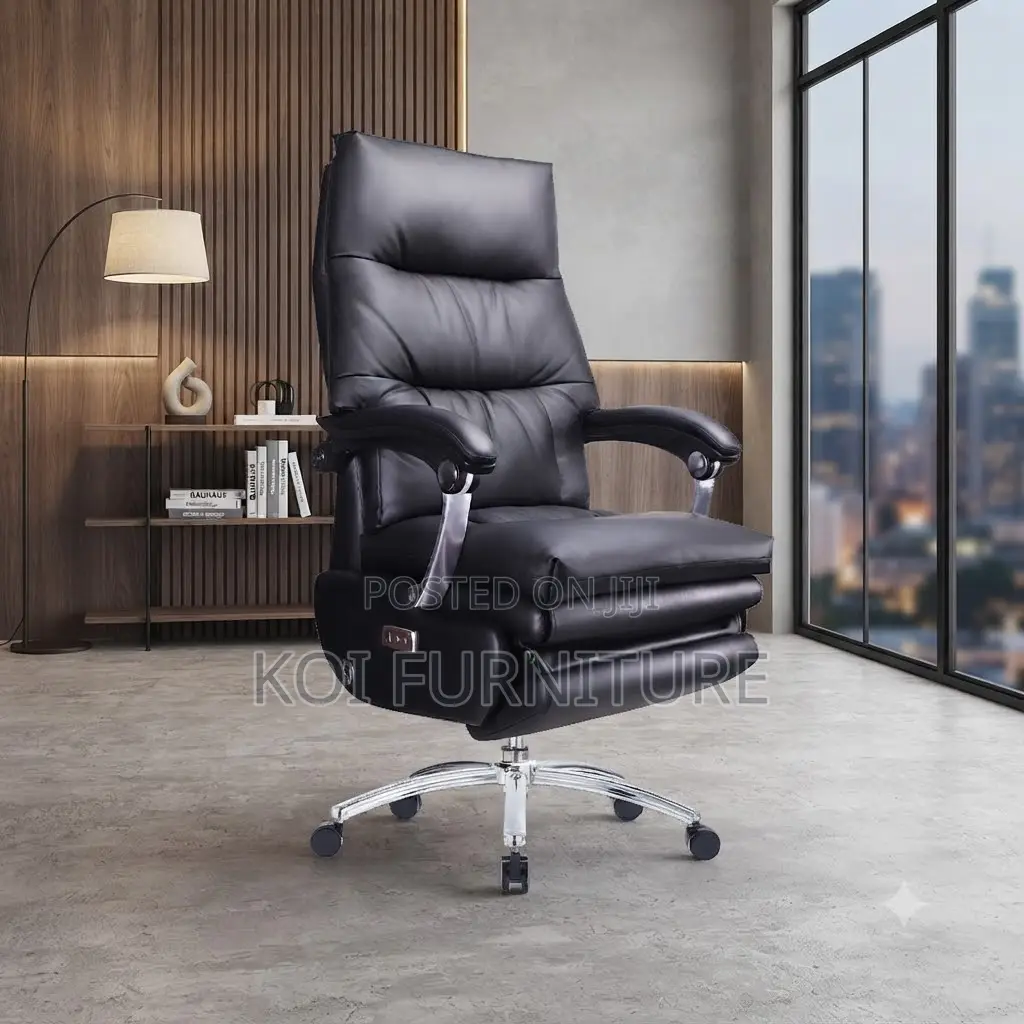 Office Chairs; Executive Leather Office Chair With Heavy Backrest