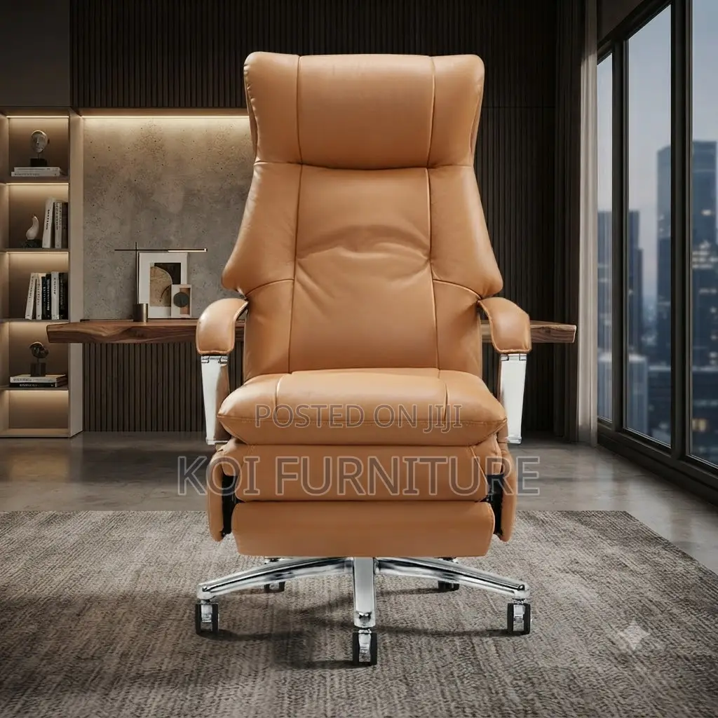 Office Chairs; Executive Leather Office Chair With Heavy Backrest