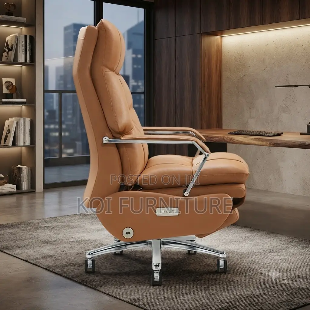 Office Chairs; Executive Leather Office Chair With Heavy Backrest