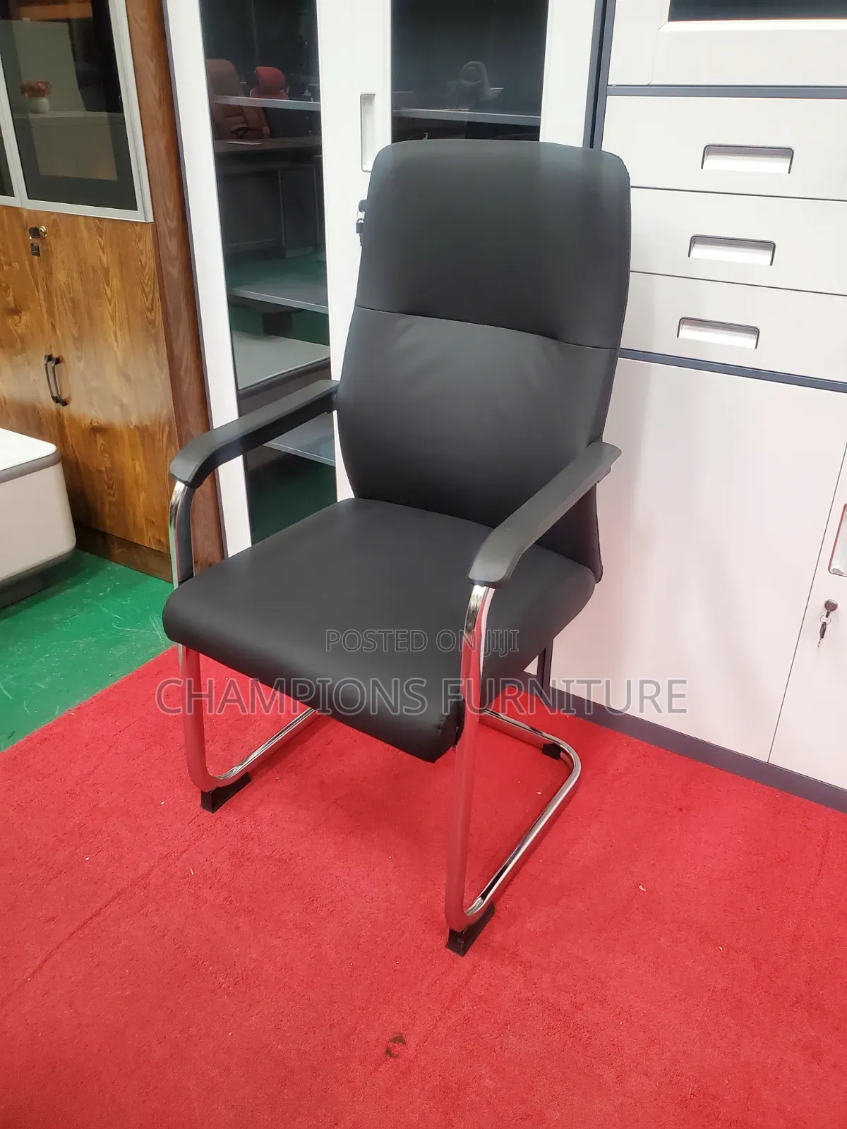 Black Leather Cantilever Boardroom/Office Chair