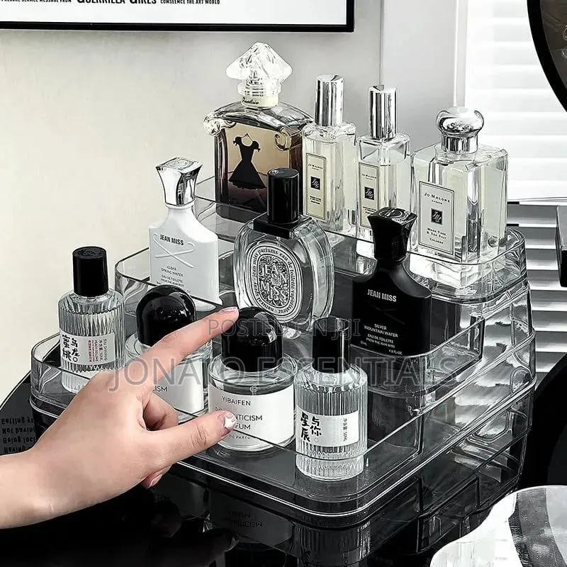 3 Tier Clear Acrylic Organizer Display Shelf for Perfumes Spices