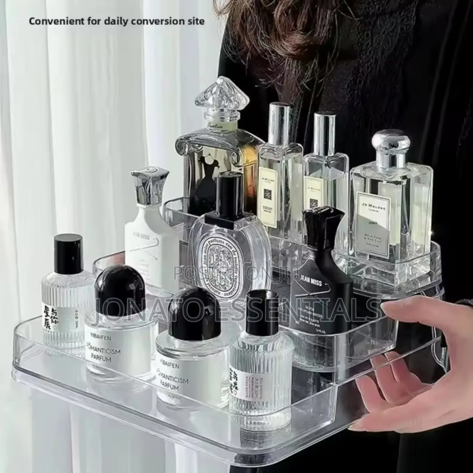 3 Tier Clear Acrylic Organizer Display Shelf for Perfumes Spices