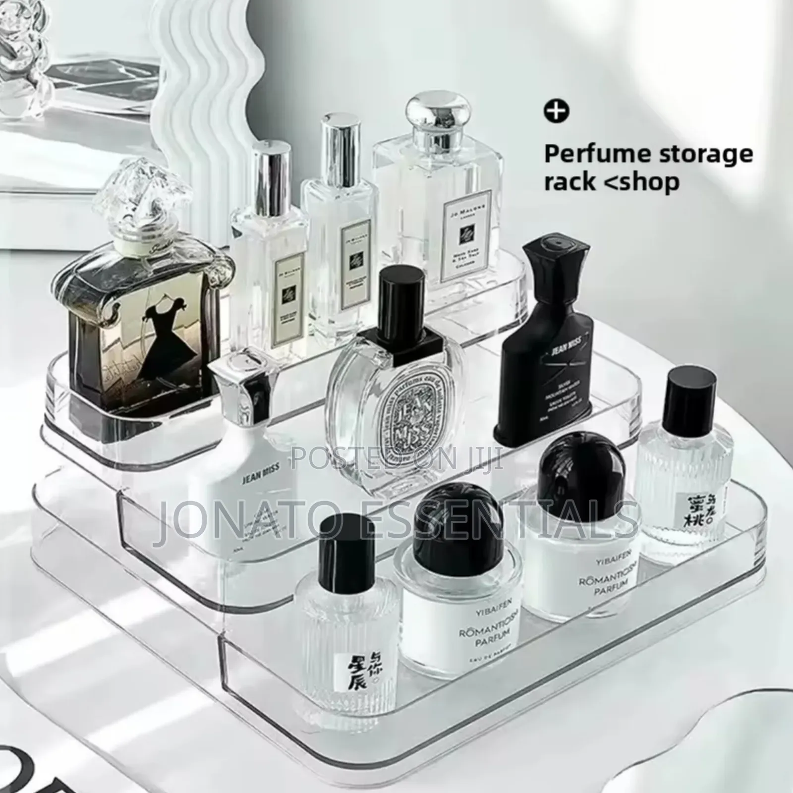 3 Tier Clear Acrylic Organizer Display Shelf for Perfumes Spices