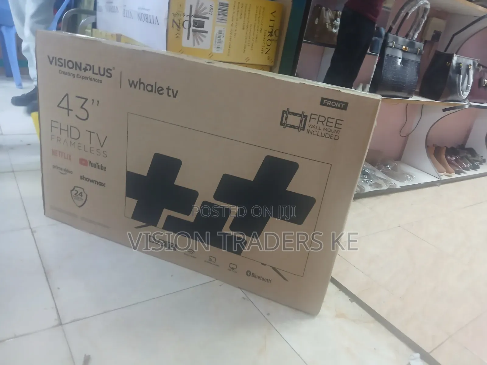 Vision Plus 43 Inches Smart WHALE Frameless FHD TV.