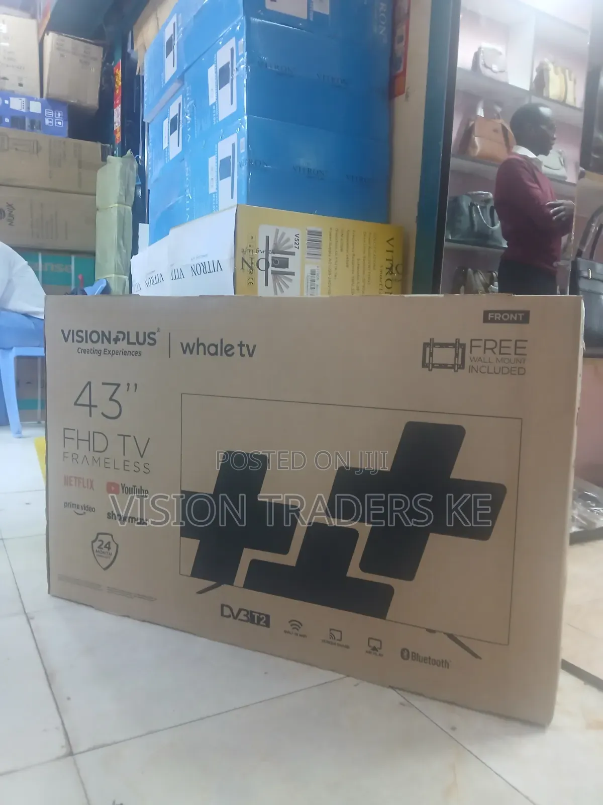 Vision Plus 43 Inches Smart WHALE Frameless FHD TV.