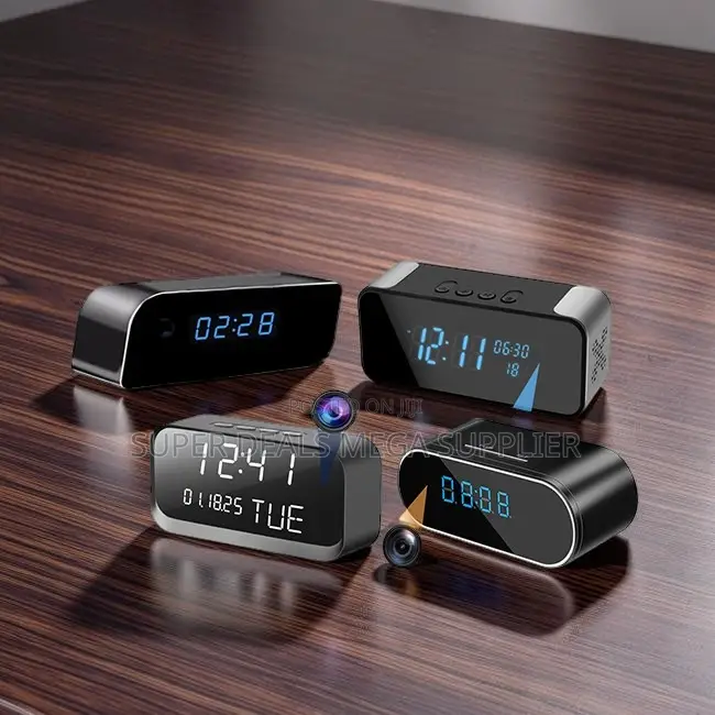 Audio Video Recorder Ultra HD WiFi Alarm Table Clock Hidden Spy Camera