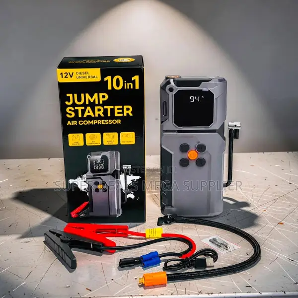Light Weight 10-in-1 Car Jump Starter Digital Air Compressor Inflator
