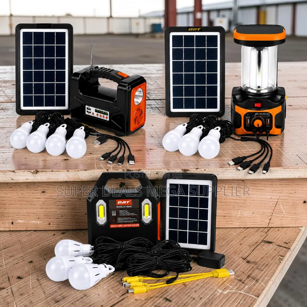Portable Lantern DAT Solar Lighting System Kits _ USB Phone Charging