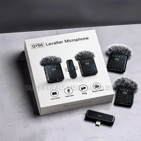 Noise-Reducing 3 in 1 Dual Mics Wireless Lavalier Microphone