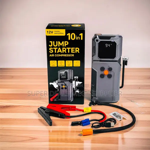 Light Weight 10-in-1 Car Jump Starter Digital Air Compressor Inflator