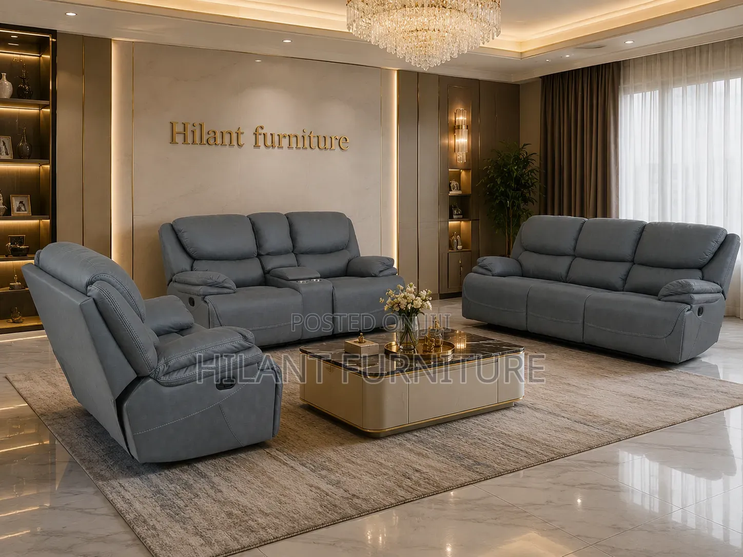 Six-Seater King-Size Recliner Sofa