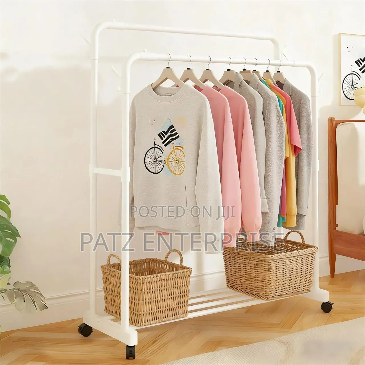 Double Pole Clothing Rack (L*W *H) 110 X 40 X 150cm