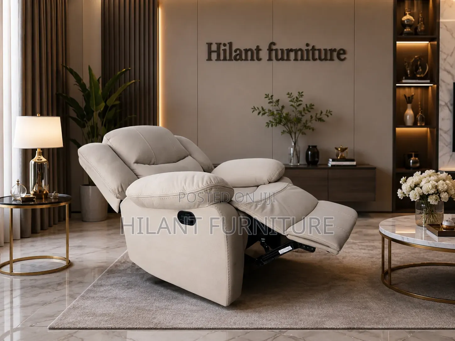 1 -Seater Cream Recliner Sofa