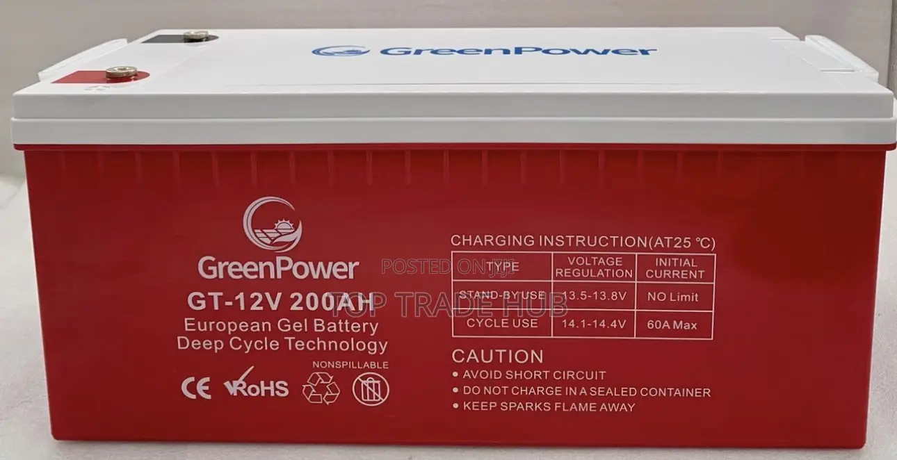 GreenPower European Gel Deep Cycle Solar Battery 12V 200Ah