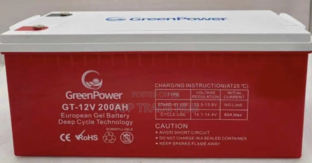 GreenPower European Gel Deep Cycle Solar Battery 12V 200Ah