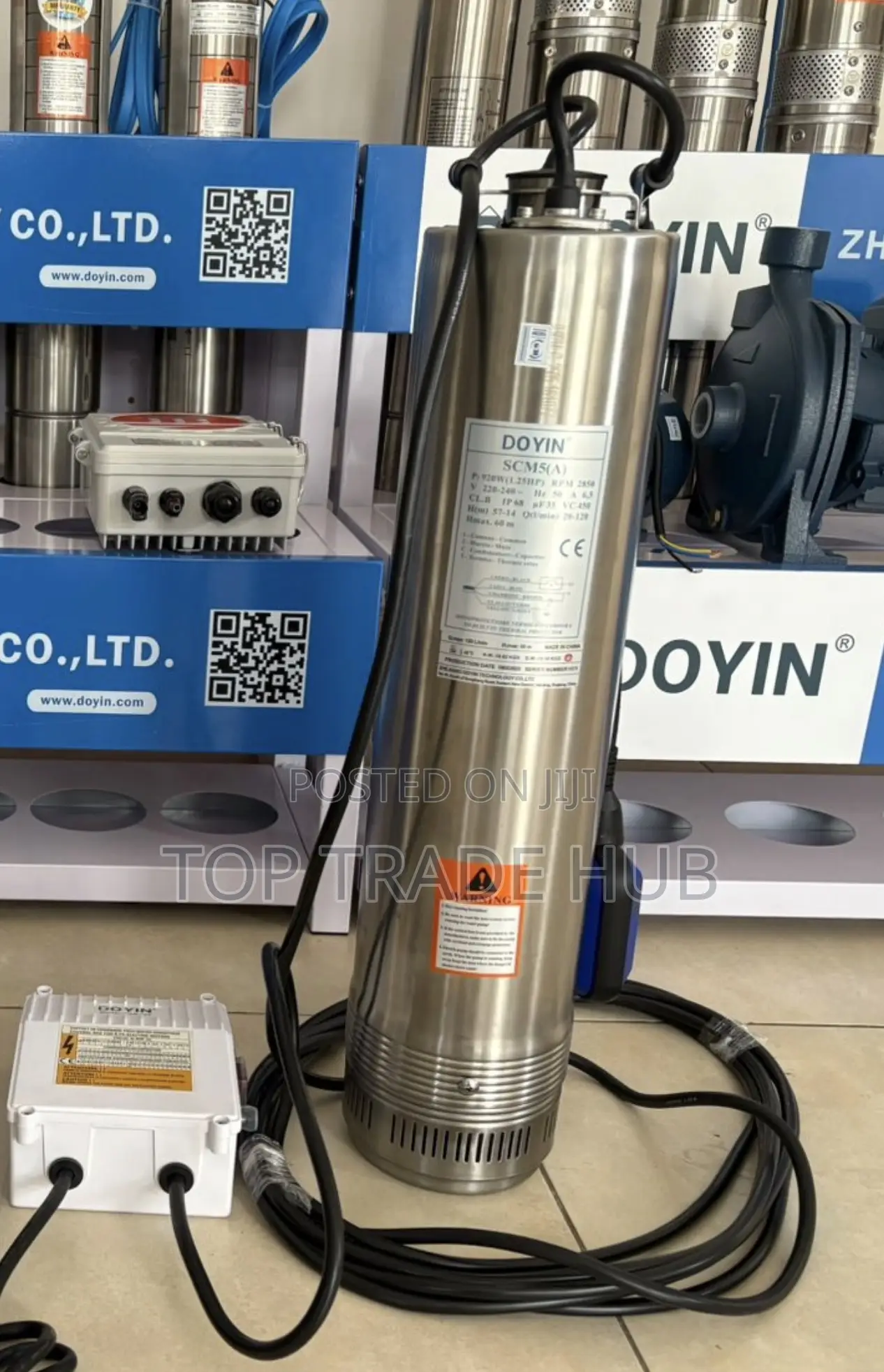 Doyin SCM5 AC Well Submersible Water Pump 1.25HP 64m Head