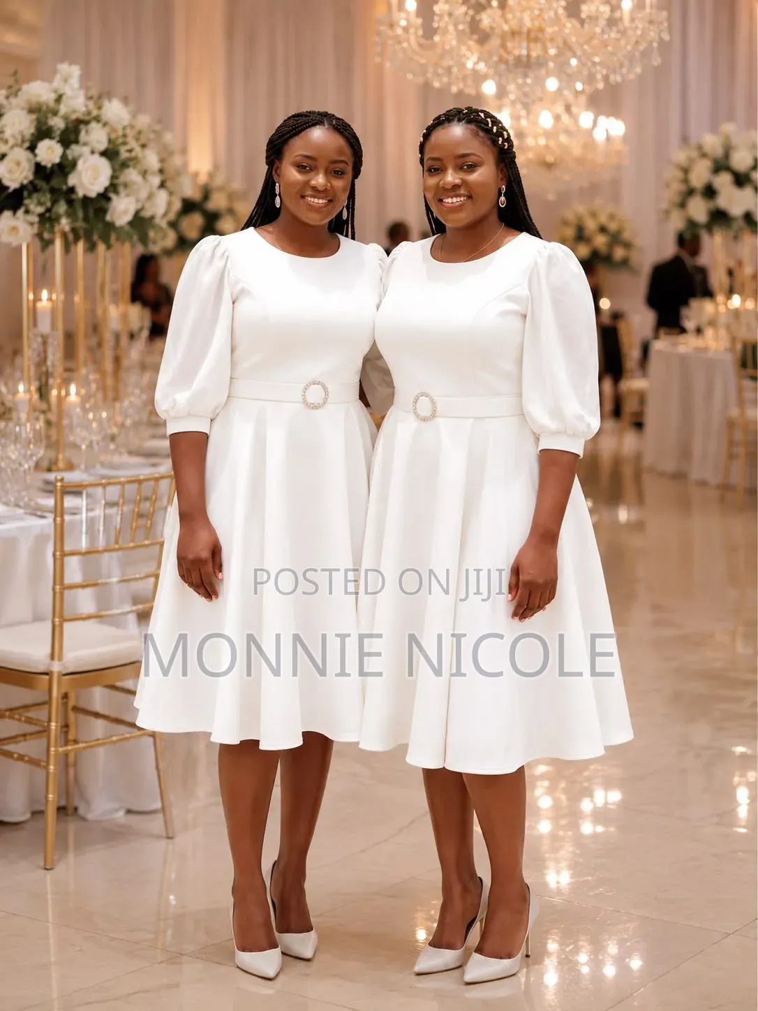 Navy Round Neck Elegant Dress