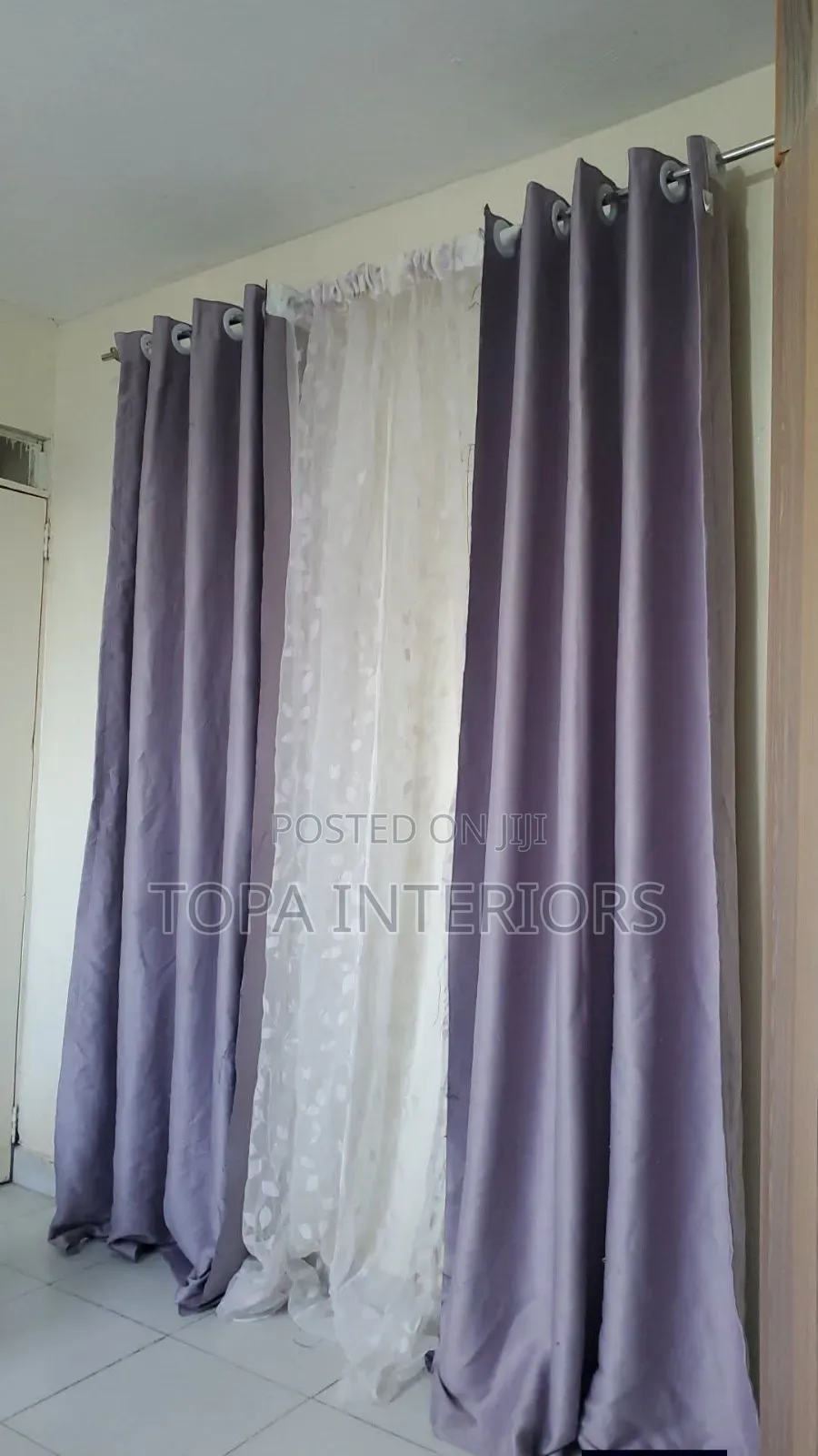 Rings Curtains Available in Grey Per Linear Metre