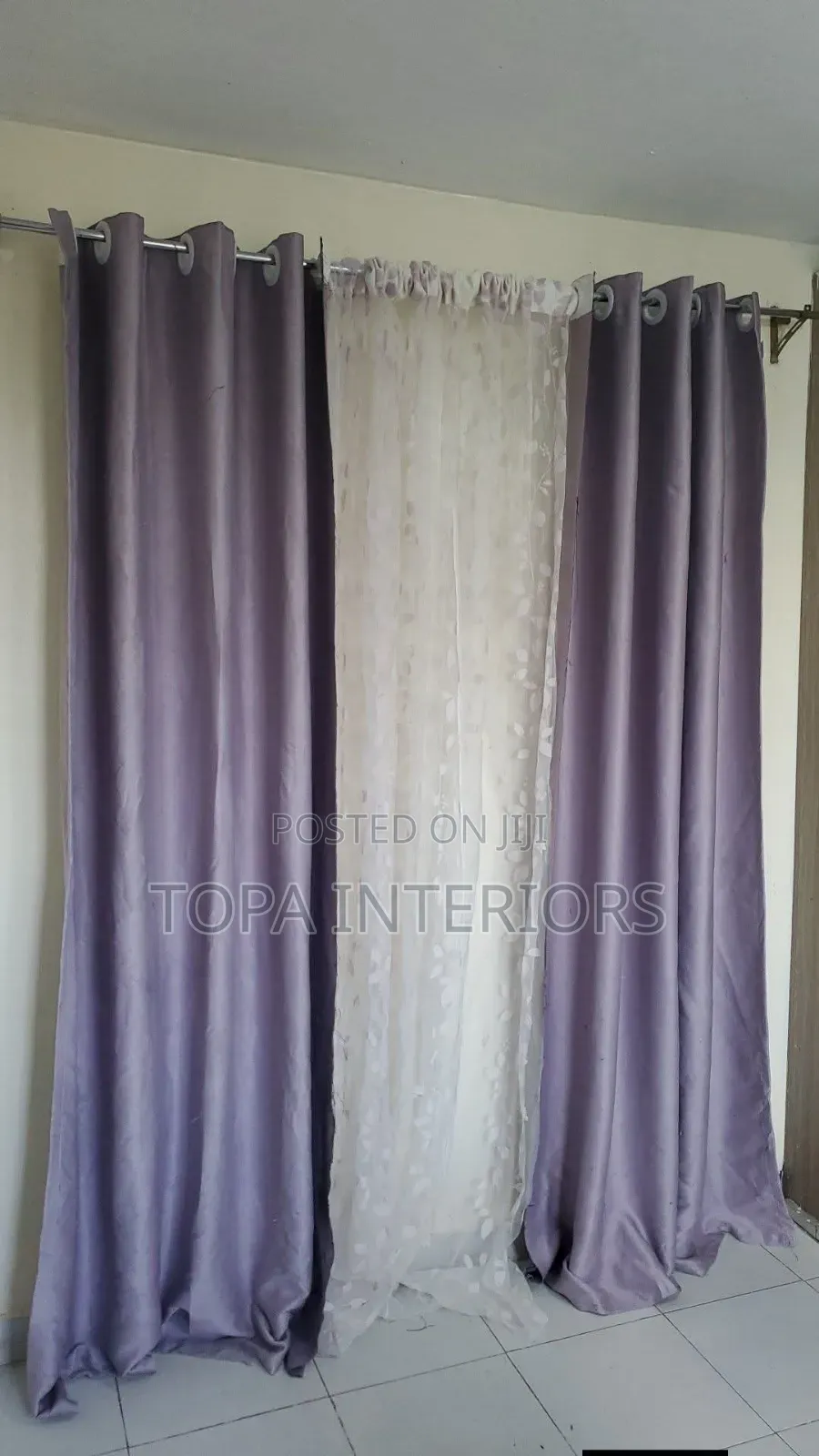 Rings Curtains Available in Grey Per Linear Metre
