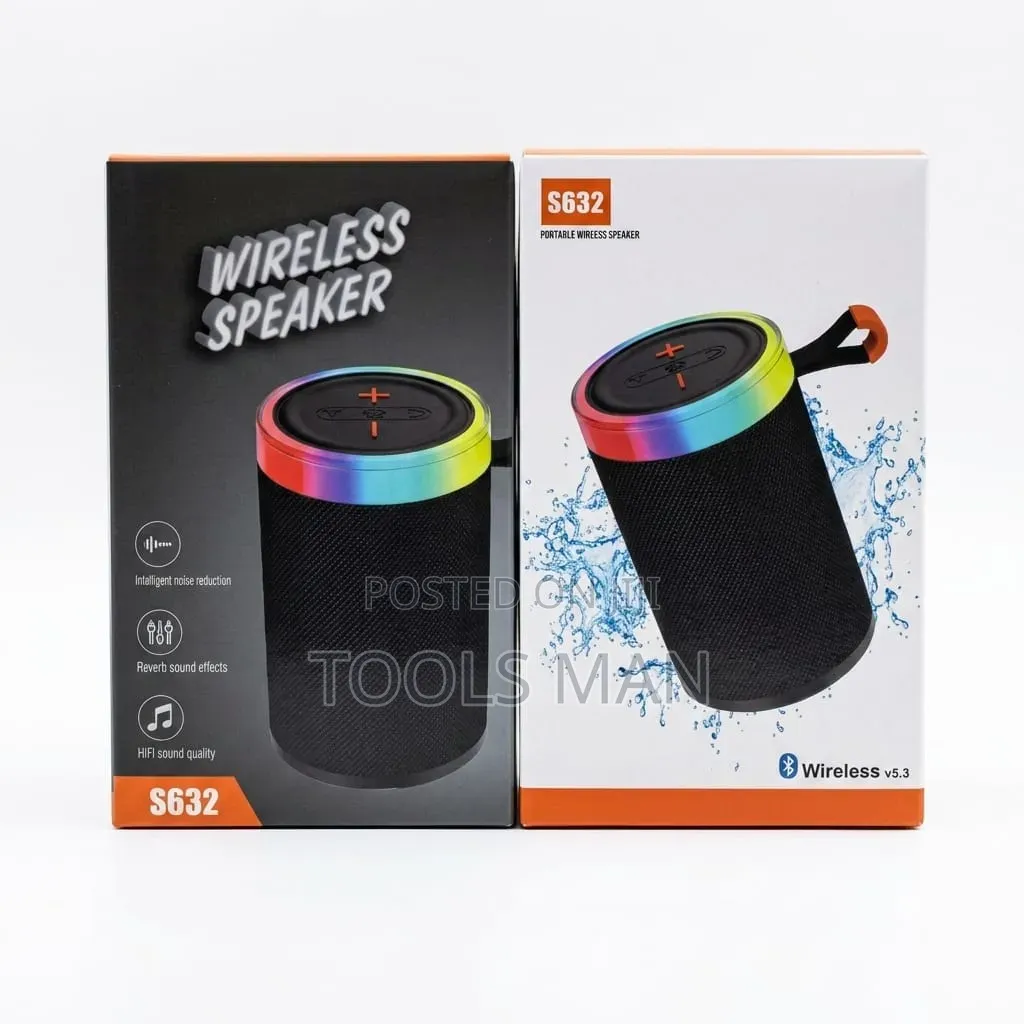 S632 Portable Wireless Bluetooth Speaker V5.3 With RGB Light.