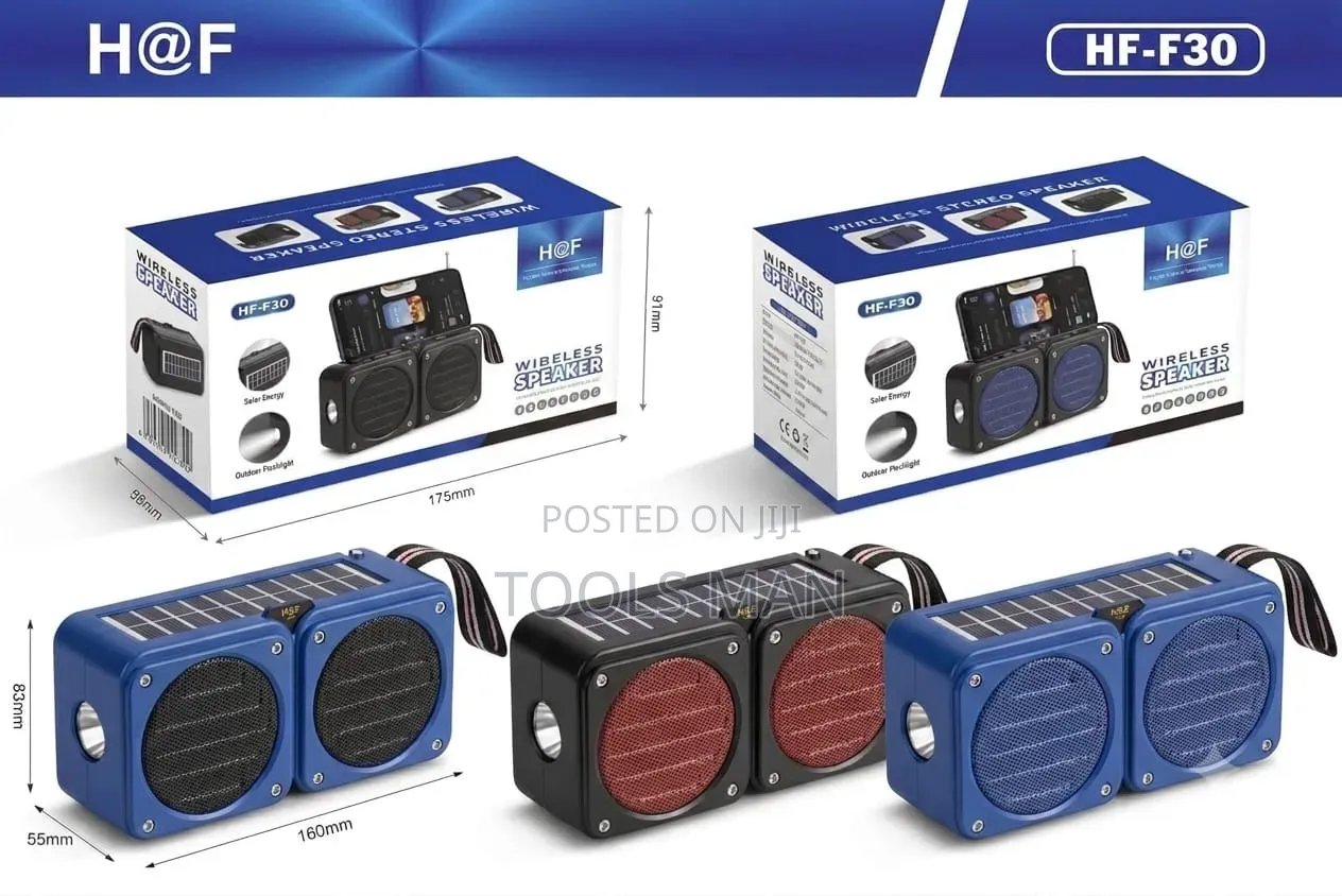 H at F HF-F30 Solar Wireless Bluetooth Speaker With Flashlight.